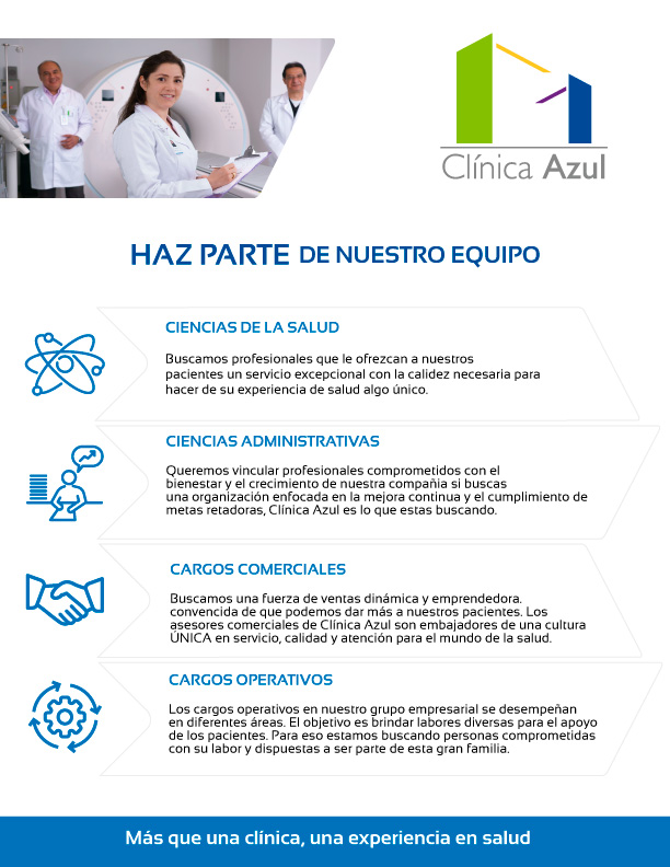 Trabaja Con nosotros en clínica azul Bogotá Colombia venta-de-medicamentos
